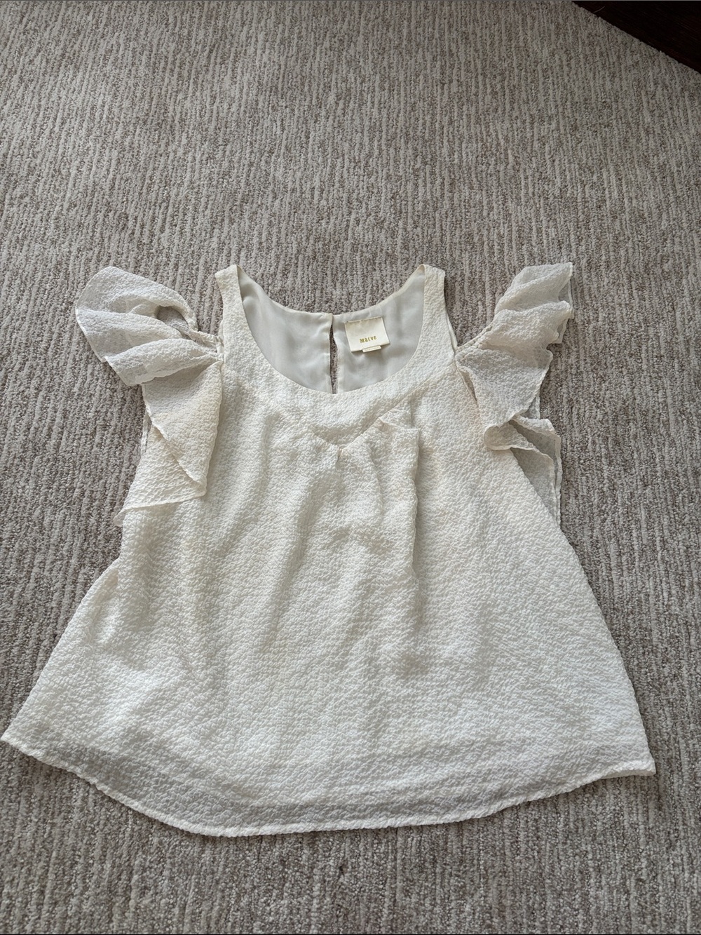 Maeve Cream Ruffle-Sleeve Camisole